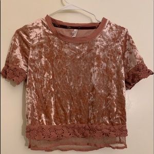 lace and velvet shirt